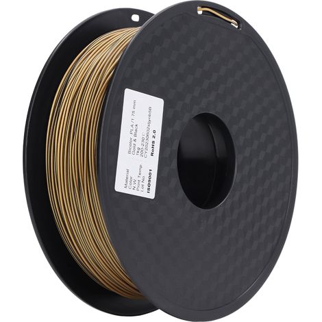 Filament PLA Bicolore Or et Noir pour Impression 3D, Qualité Soie, Vitesse 30‑45mm/s, Consommable Imprimante (1/5)