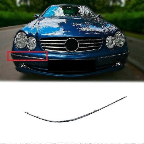 Baguette de garniture chromée de remplacement pour pare-chocs avant gauche et droit inférieur Mercedes-Benz Classe CLK W209 (2002-2009) (1/4)