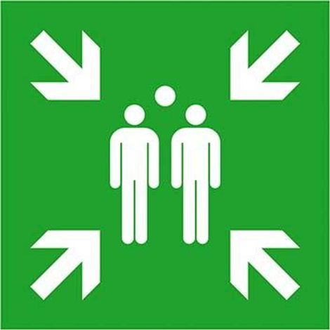 SafetyMarking Fluchtwegschild Alu B600xH600 mm Sammelstelle langnachleuchtend (1/3)