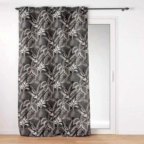Rideau à Œillets Imprimé "Cabana" 140x280cm Noir (1/4)