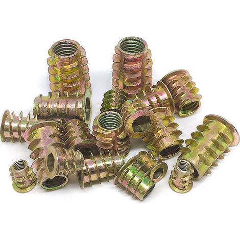 BITEFU 135 pcs Insert Bois M4/M5/M6/M8/M10 Écrou Hexagonal Insert Fileté En Alliage De Zinc,Pour ont Un Bon Effet Dans la Combinaison de Meubles (1/5)