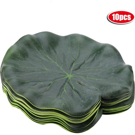 Feuille de lotus flottante, feuille artificielle de décoration d'étang de feuillage pour la décoration de paysage d'aquarium d'eau douce et d'eau salée (1/5)