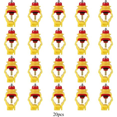 20 Nipple Drinkers Automatiques pour Pipes 20mm/25mm - Abreuvoir Abs et Acier Inoxydable pour Poulets, Canards et Volailles (1/4)