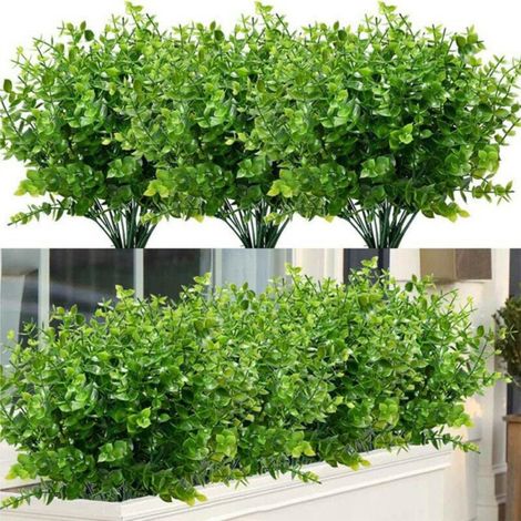 Arbustes Artificiels Buissons, Plastique Faux Plantes Vertes Intérieur Extérieur Mariage Maison Jardin Porche Cuisine Bureau Centres De Table Arrangements Décoration De Noël - Vert 8 Pcs sunflower