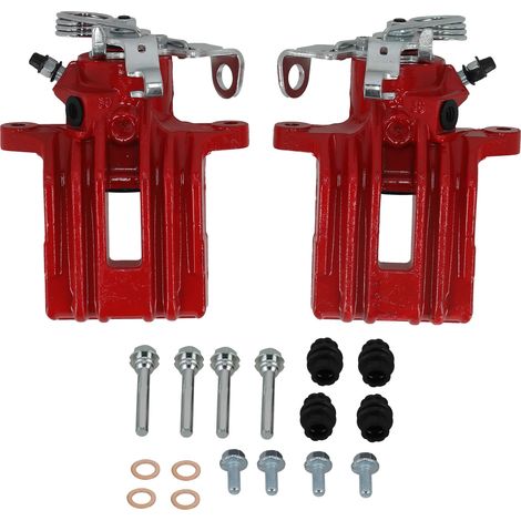 REAR RIGHT LEFT BRAKE CALIPERS  FOR SKODA FABIA I 6Y II 542/545 ROOMSTER 5J Red (1/5)