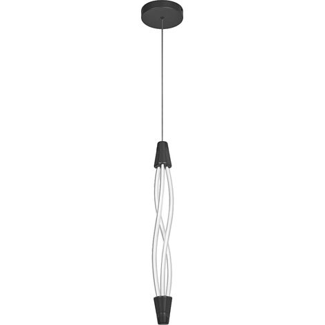 LEDVANCE Decor Swirl Lampe suspendue verte en polycarbonate ondulé avec LED et design filament, 18 W, 1800 lm, 3000 K, 830 blanc chaud, dimmable, gris foncé, plastique (PC), 15 mm, IP20.