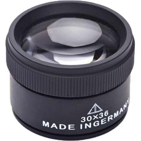 Loupe de bijoutier - Loupe de poche - Mini loupe - Loupe de poche - 30x36 - Grossissement 30 - Lentille 36 mm de diamètre - noire - Alliage de zinc (1/4)