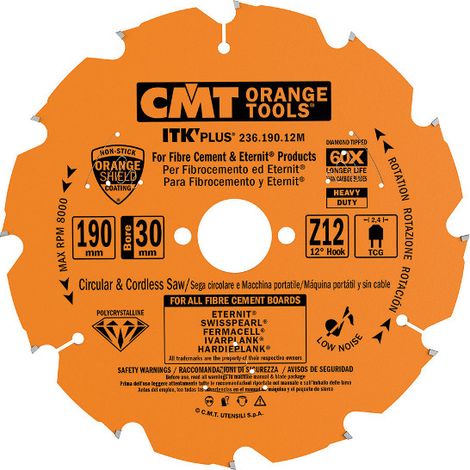 236.180.04H Sageblatt CIRCULAIRE EN DIAMANT Fur FIBROCIMENT D=180X2.4/1.8X20 Z4
