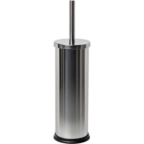 1 - Brosse Toilettes - Acier Inoxydable - Effet Miroir - Nettoyage Profond - Hygiène Optimale - Salle De Bain Moderne - Noir - 10,2x10,2x38,5cm (1/4)