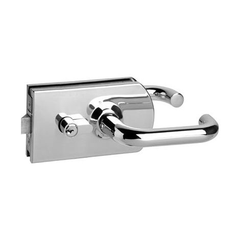 Serrure porte en verre METALUX à béquille ronde - plaque 77x140 mm - NM9745R100