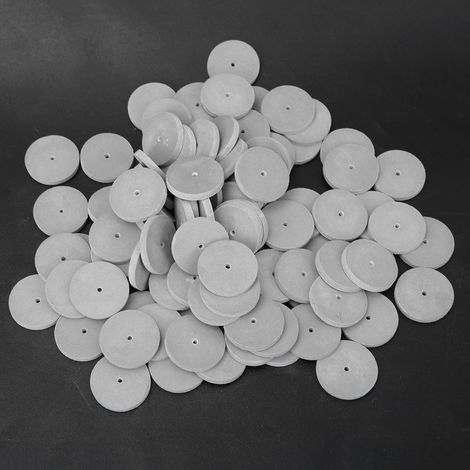 Lot de 100 pièces roues caoutchouc gris fin pour labo dentaire abrasif ponçage polissage 22 x 3 mm accessoire (1/5)