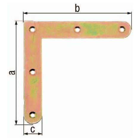 GAH Alberts Eckwinkel L.120 x 120 mm B.20 mm acero galvanizado cincado amarillo - 339739