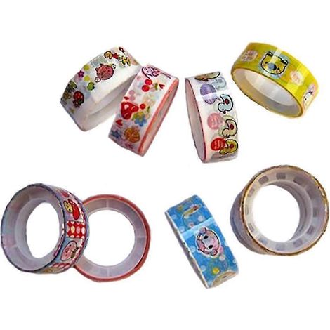 Rubans adhésifs Kawaii, 10 rouleaux de ruban décoratif en PVC pour scrapbooking, journal intime, emballage cadeau et loisirs créatifs. (1/5)