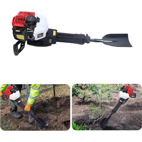 Digger de jardin à deux temps 52 cc 1900 W Machine à tomber, perceuse de jardin portable, pelleteuse portable, pelle automatique à essence, 1500 tr/min