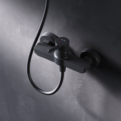 AM.PM Duscharmatur Einhebel Brausebatterie Schwarz Armatur Mischbatterie Brausearmatur Brausebatterie Wasserhahn Bad Mischbatterie Dusche