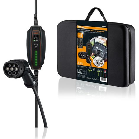 CHARGEUR PORTABLE 230V VEHICULE ELECTRIQUE 1PHASE TYPE 2 OSRAM (1/5)