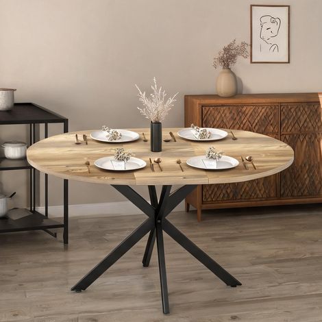 Table de salle à manger en mDF acier 135 x 100 x 75 cm (1/5)