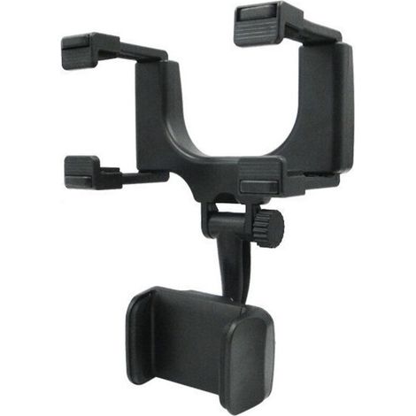AMXCNOY 1 Stück Handyhalterung, universelles Kunststoffmaterial, Autospiegelhalterung, einfache Clip-Halterung für GPS-Geräte und Smartphones, Schwarz (1/4)