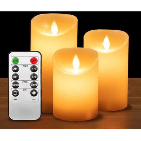 LED-Kerzen, flackernde LED-Kerzen mit realistisch flackerndem Flammenbild, 3er-Set (10 cm, 12,5 cm, 15 cm), Halloween-Dekoration, ästhetische Raumdekoration (1/4)