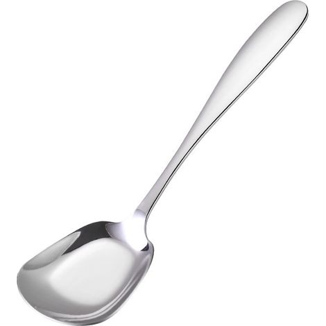 Cuillère de service professionnelle 304 inoxydable, longueur 19cm, tête carrée, idéale pour vidéos culinaires, buffet et cuisine quotidienne-x