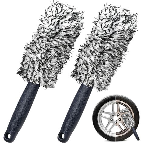 brosse de nettoyage pour jantes en aluminium, brosse nettoyante pour jantes, brosse de jantes en microfibre, brosse pour jantes de voiture pour jantes en acier, élimine facilement la (1/5)