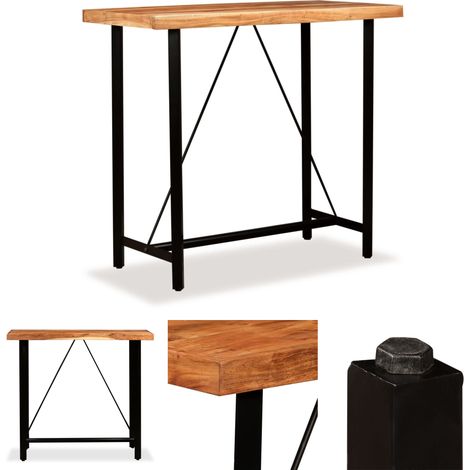The Living Store - Bartisch Akazie Massivholz 120 x 60 x 107 cm (1/5)