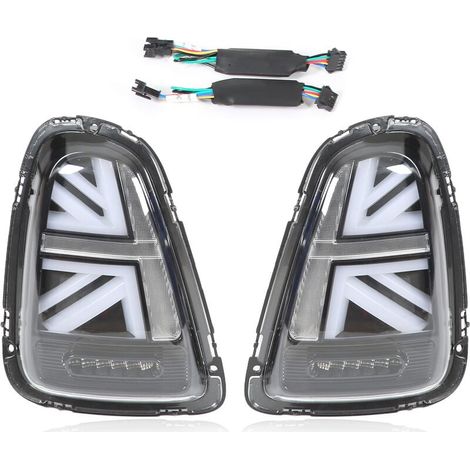 Luces traseras de repuesto para Mini Cooper R56 2007–2013, juego de luces traseras LED, izquierda y derecha, blancas + negras. Luces y reflectores para remolque. (1/5)