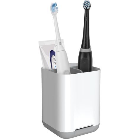 Portacepillos de Dientes de Plástico para Baño, Organizador de Cepillos y Pasta de Dientes con 3 Compartimentos (1/5)