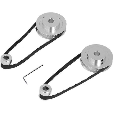 Poulie de synchronisation 20 dents et 60 dents en aluminium, courroie crantée 280 mm x 6 mm, axe 8 mm, kit pour imprimante 3D. (1/5)
