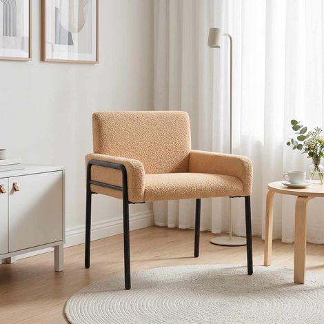 vidaXL Sedia d'accento Beige Bouclé (1/5)