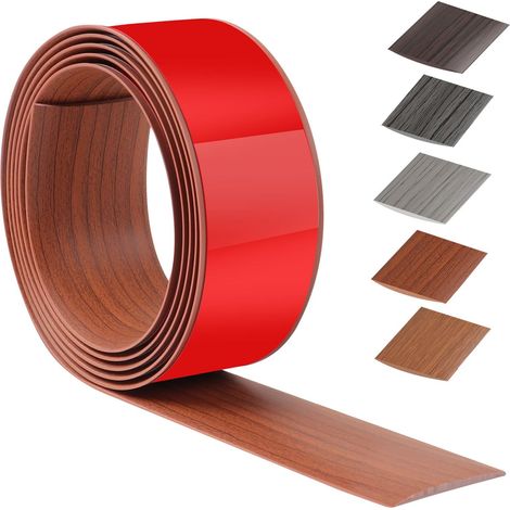 200 cm X 5 cm Barre De Seuil Adhesive, Seuil De Porte Adhesif PVC, Barres De Transition De Seuil Pour Cuisine, Salon, Pour Joindre Les Renfoncements Du Sol, Du Carrelage Ou Du Tapis(Noyer) (1/5)