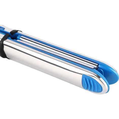 Fer à lisser et boucler 10 niveaux de chaleur acier inoxydable lisseur cheveux avec verrou argent fiche UE 220V (1/5)