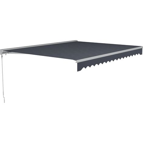 Store banne motorisé avec semi-coffre 4 x 3 m - anthracite - COFANA (1/5)