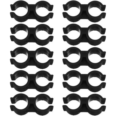 QORVA-10 Pièces Boucle de Liaison pour Balai Pelle à poussière Accessoire ramassette connecteur Balai clôture à Outils Pelle à poussière à Double tête Pince pour Manche à Balai Plastique