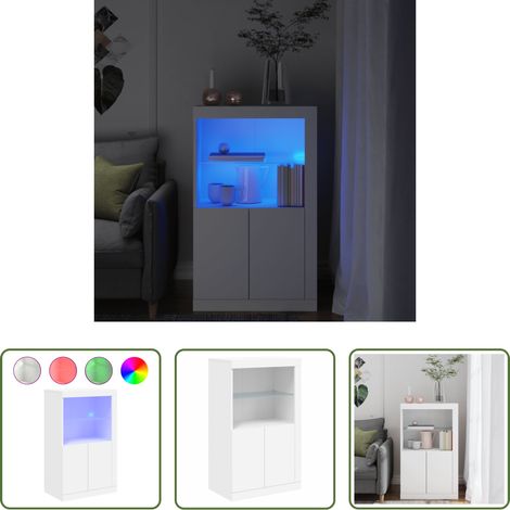 Éclairage LED - Armoire latérale avec éclairage LED blanc bois d'ingénierie (1/5)