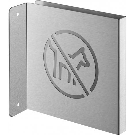 Targa segnaletica <>, acciaio inox spazzolato, 120 x 120 mm, con bordo ripiegato – THIRARD (1/4)