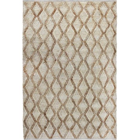 Tapis jute fait à la main 160x230 beige et marron JUTICA