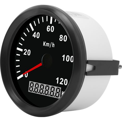 Compteur de vitesse GPS universel 3‑3/8 po (8,6 cm) 0‑120 km/h pour voiture, camion, bateau 12 V/24 V avec antenne GPS (1/5)