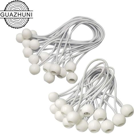 30 pezzi di corde elastiche, corde elastiche per teloni, gazebo, tende, tende, supporto per teloni (bianco-150 mm)