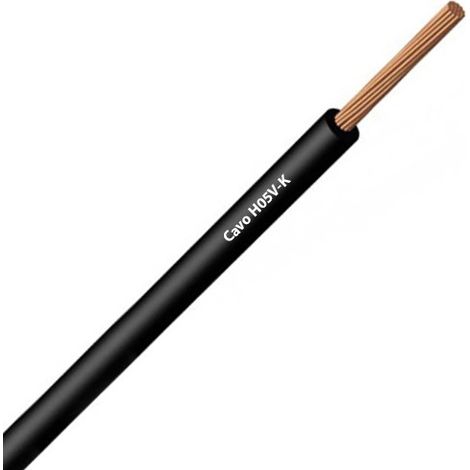 Câble Fil Unipolaire H05V2-K sec. 0,75 mmq Noir