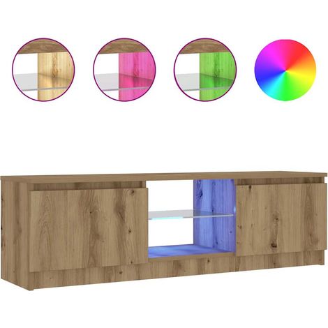 Mobile TV Armadietto TV Mobile Porta TV con LED Artigianale 120x30x36 cm Multistrato (1/5)