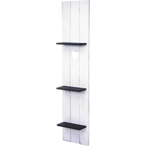 Pannello decorativo con mensole ripiani HHG-941 legno paulonia bianco