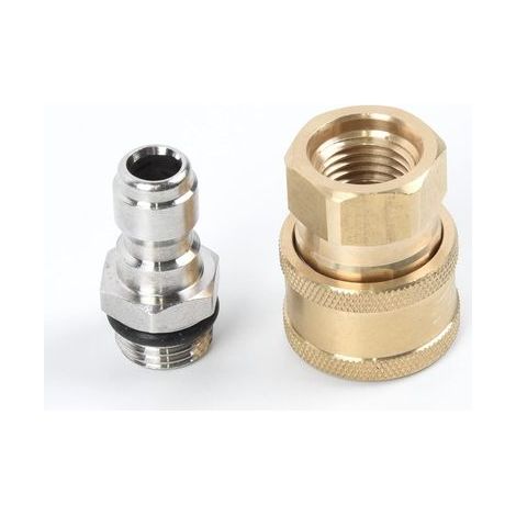 1 Paire Adaptateur Raccord Rapide Laiton M22 14 Femelle 1 4 Pouces Pour Nettoyeur Haute Pression (1/5)