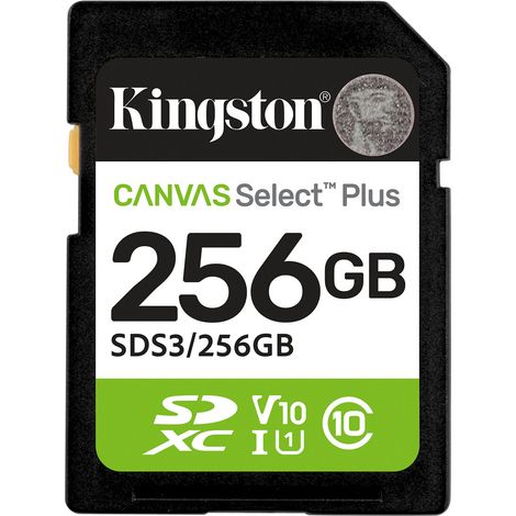 Carte SDXC Kingston Canvas Select Plus Gen3 256 Go 150 Mo/s