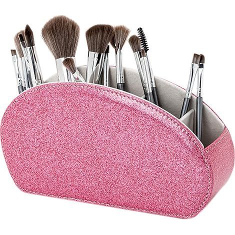 Suppot de Télécommande, Boîte de angement avec 5 Compatiments, cui PU avec doublue en daim, angement pou télécommandes TV, Contôleus multimédia, Pinceaux de maquillage (1/3)