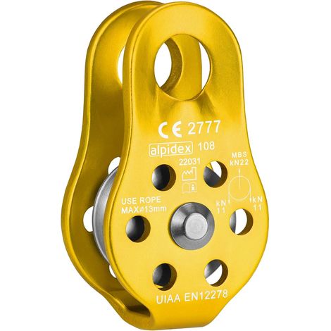 Poulie De Renvoi 22 KN - 1 Unité - Aluminium - Pour Câble 13 mm - Levage Et Secours - 8 x 4,5 x 2,9 cm (1/5)