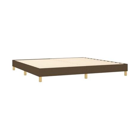 Sommier, matelas et éclairage LED style Snowco, marron foncé, 200 × 200 cm, éclairage led d’ambiance, meuble de chambre, design contemporain, montage facile (1/5)