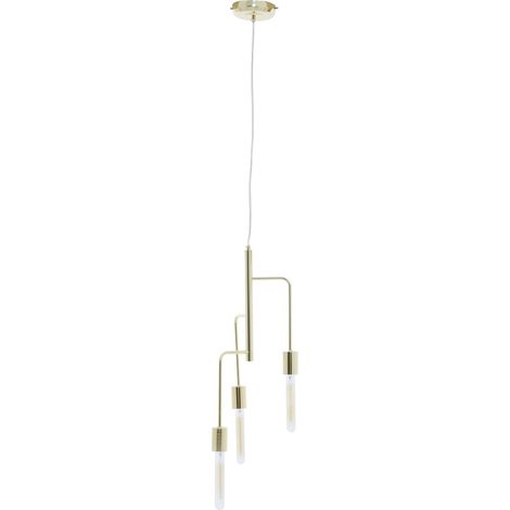 Premier Housewares 3 Bulb Gold Finish Pendant Light Contemporary Style Ceiling Light For Living Room Dining Room Bedroom And Hallway Modern Sleek Design 25 x 175 x 25 (1/4)