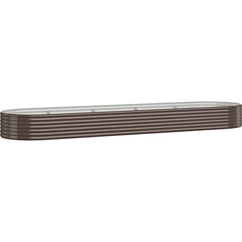 Jardinière - Balconnière à fleurs Acier enduit de poudre 396x100x36cm Marron BV784108 - BonneVie (1/5)