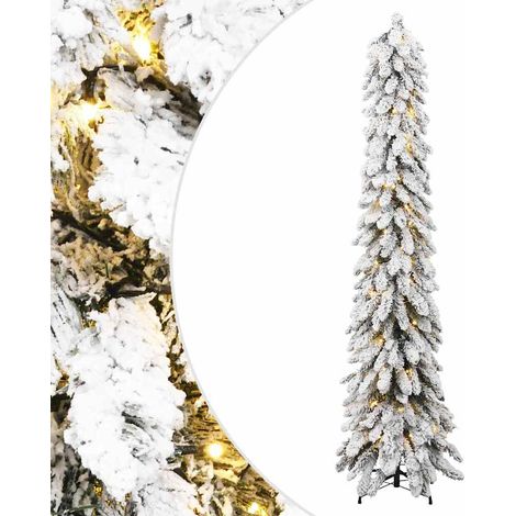 vidaXL Albero di Natale Artificiale con 100 LED e Neve Floccata 180 cm (1/5)